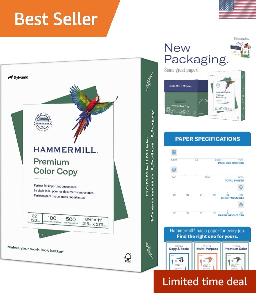 High-Quality 8.5 x 11 Printer Paper – 32 lb Weight, 100 Bright – Made in the USA