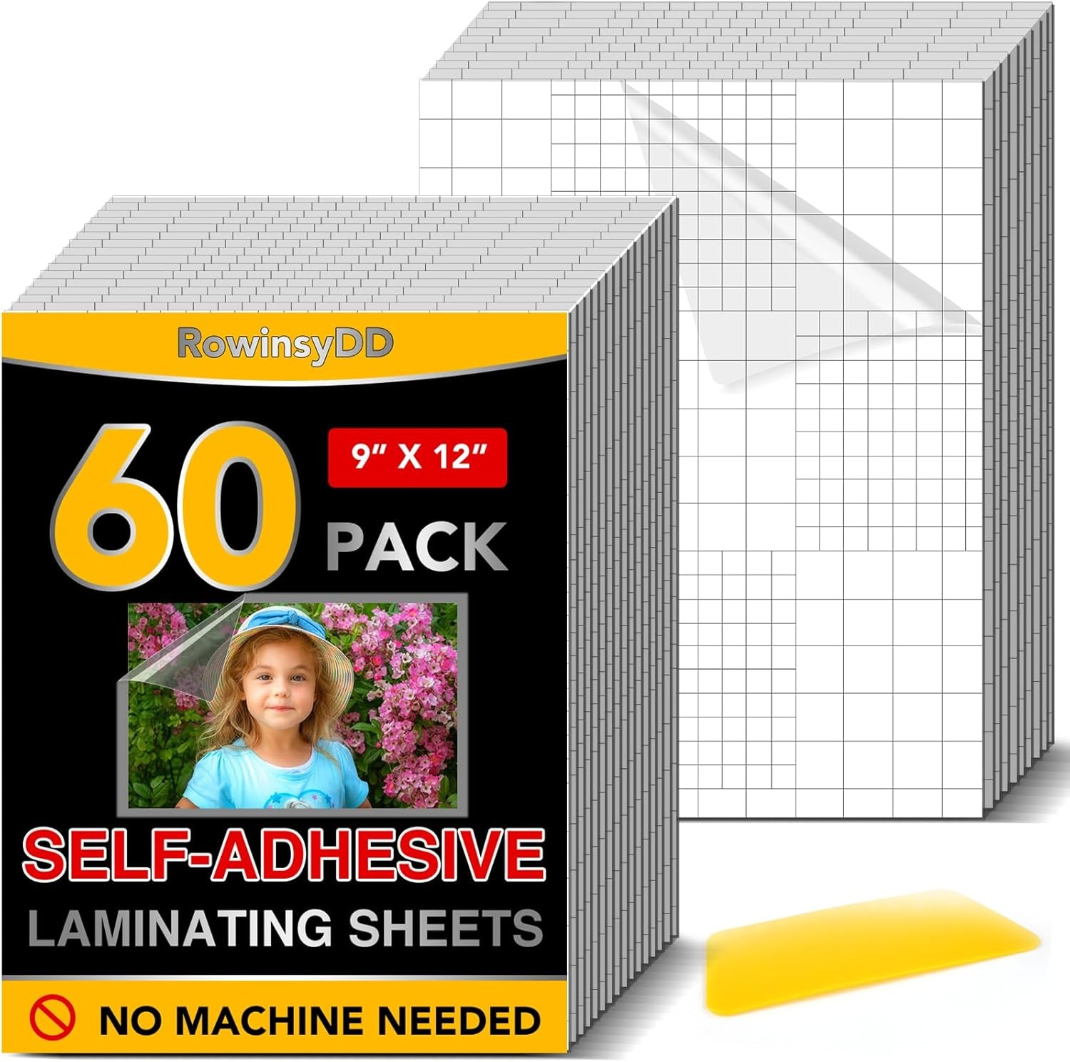 60 PCS Self-Adhesive Laminating Sheets, 9 x 12 Inches Self Adhesive Contact