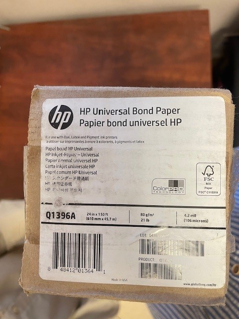 HP Q1396A Universal Bond Paper 24inch x 150ft