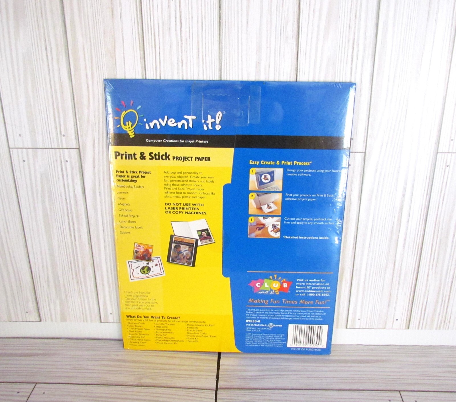Invent It! Print & Stick Project Paper – Photo Quality Gloss Paper 18 Sheets