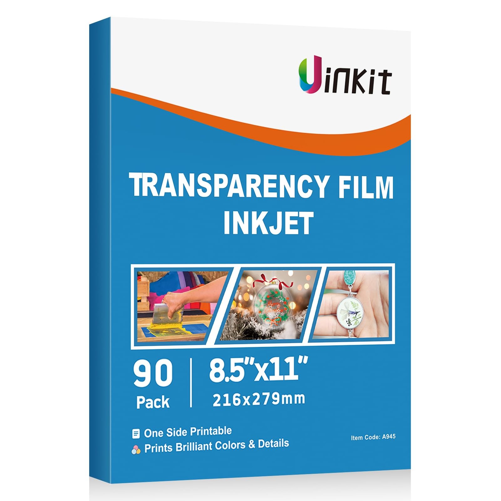 Printable Transparency Film 90 Sheets Acetate Clear 8.5×11 Inkjet Projector