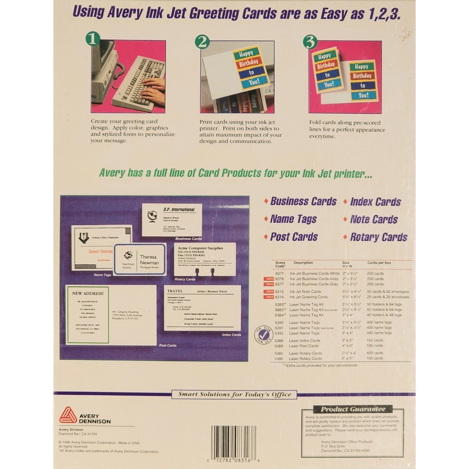Avery 8316 New Pack of Ink Jet Greeting Cards 25 Pre-scored Sheets 8.5″ x 5.5″