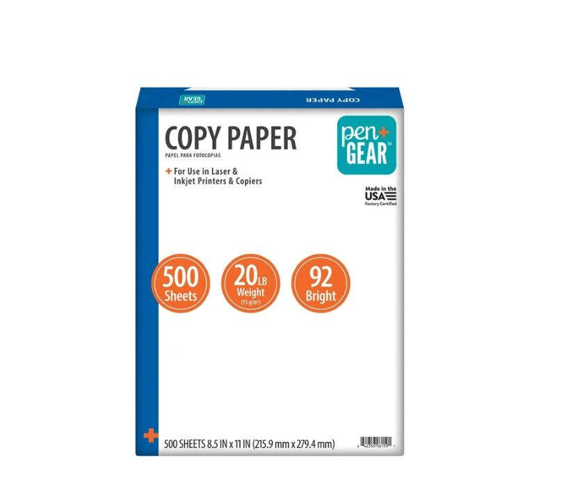 4 PACK Pen+Gear Copy Paper, 8.5″ x 11″, 20 lb, White, 500 Sheets