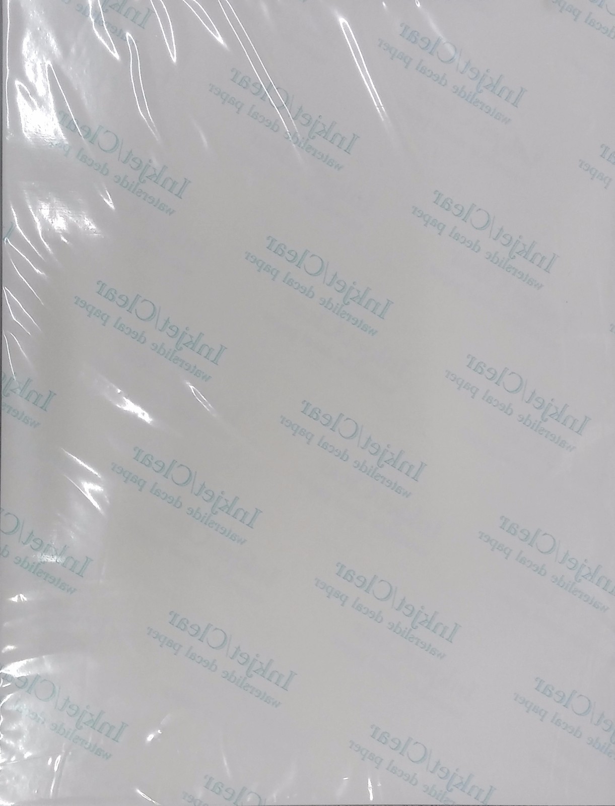 INKJET CLEAR Waterslide decal paper -10 sheets 8.5 x 11 made in usa #1