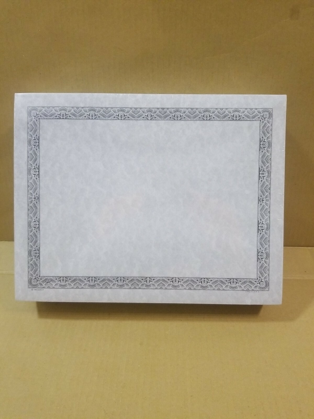 Ream Of 500 1989 GOES Parchment Border Blank Certificate P Black X411106 USA