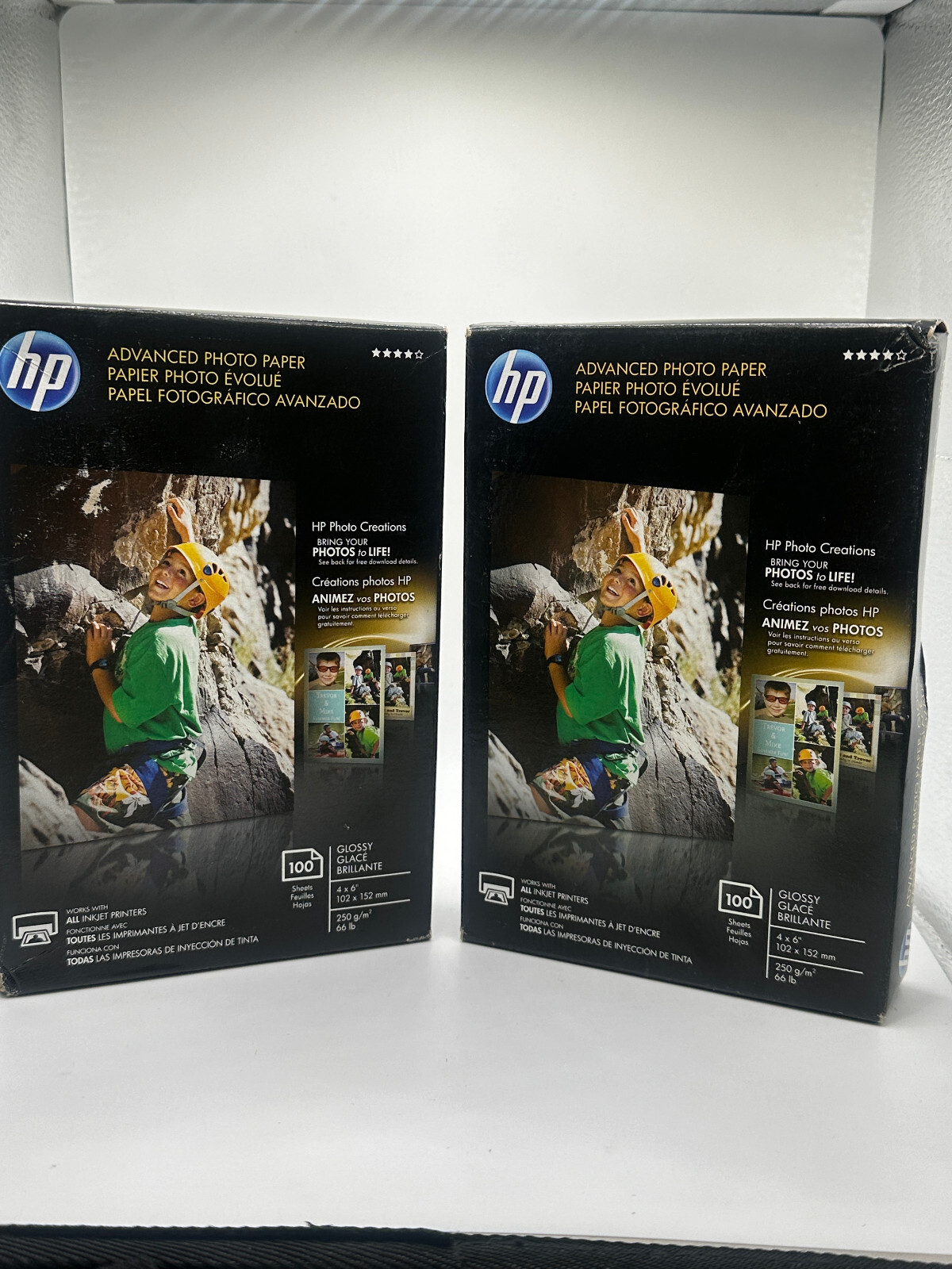 Lot of 2-Hewlett Packard Q6638A Glossy Printer Paper 4X6-100 Sheets- 200 Total