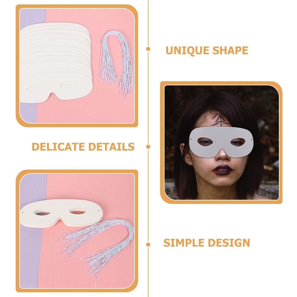 40 Pcs Masquerade Mask for Women White Blank Eye Masks to Decorate