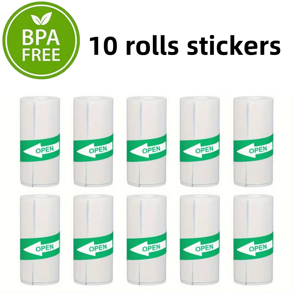 New 10 Roll Sticker Paper for Mini Printer Label Sticker Paper Color Thermal Pap