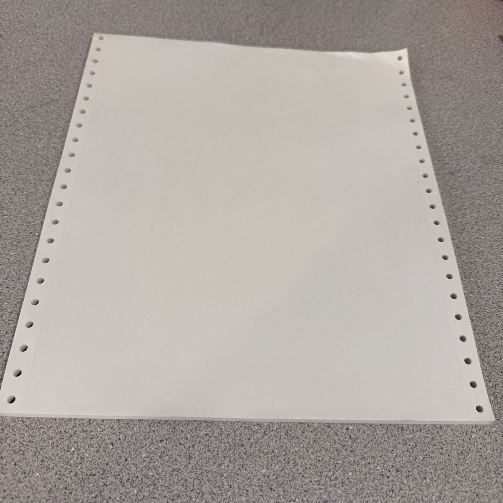 Continuous Dot Matrix Vintage Printer Paper Tractor Feed 50 Sheets 8.5 x 11 NOS