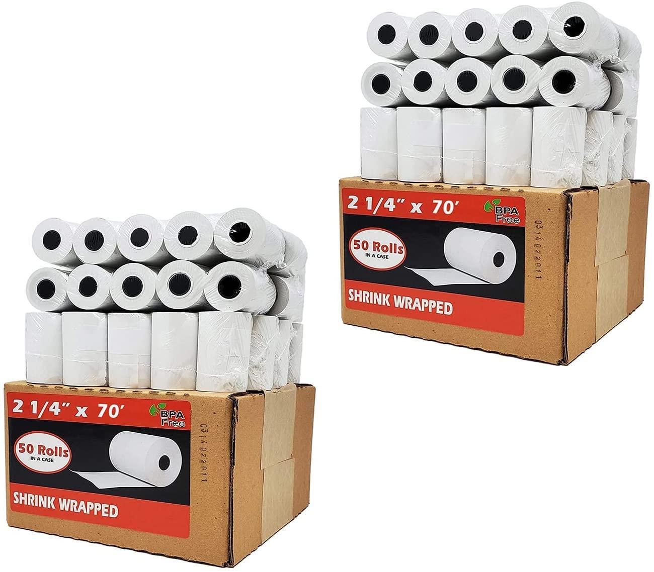 BuyRegisterRolls (100 Rolls) 2 1/4 x 70 Thermal 2 Cases – 100 Rolls, white