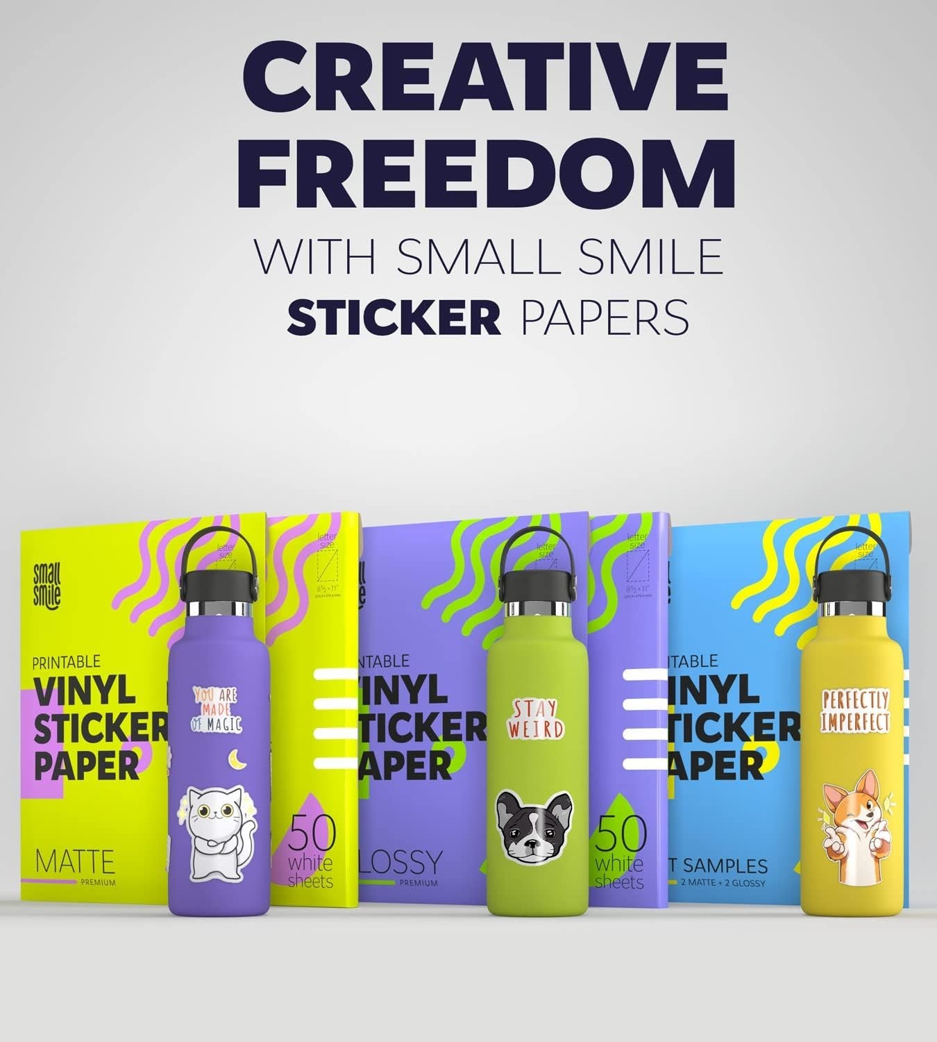 Printable Vinyl Sticker Paper for Inkjet Printer and Laser – 20 White Matte S…