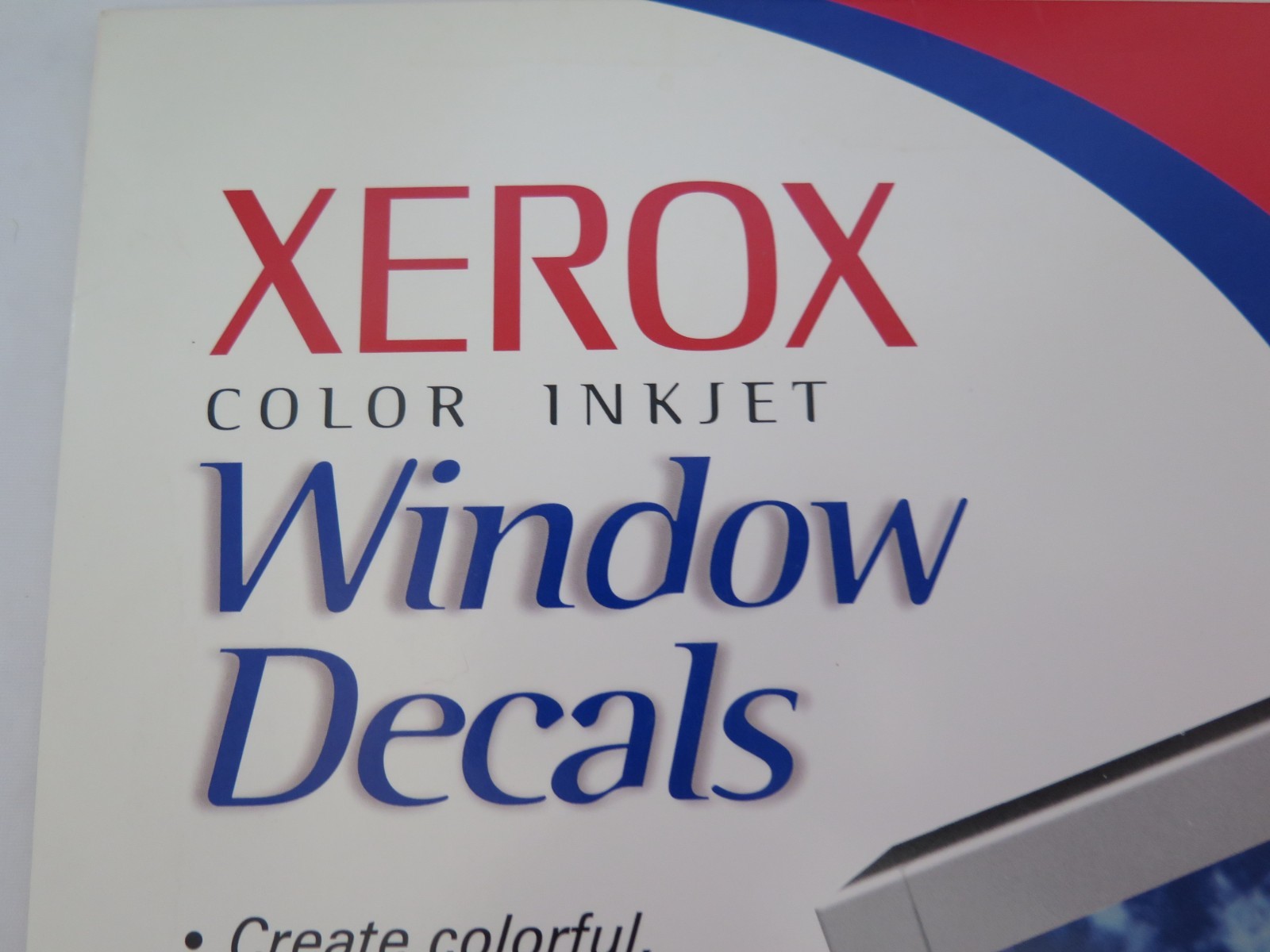 Xerox Color Inkjet 6 Sheet Window Decals – Lot of 4 – 8-1/2 x 11 -New in Package