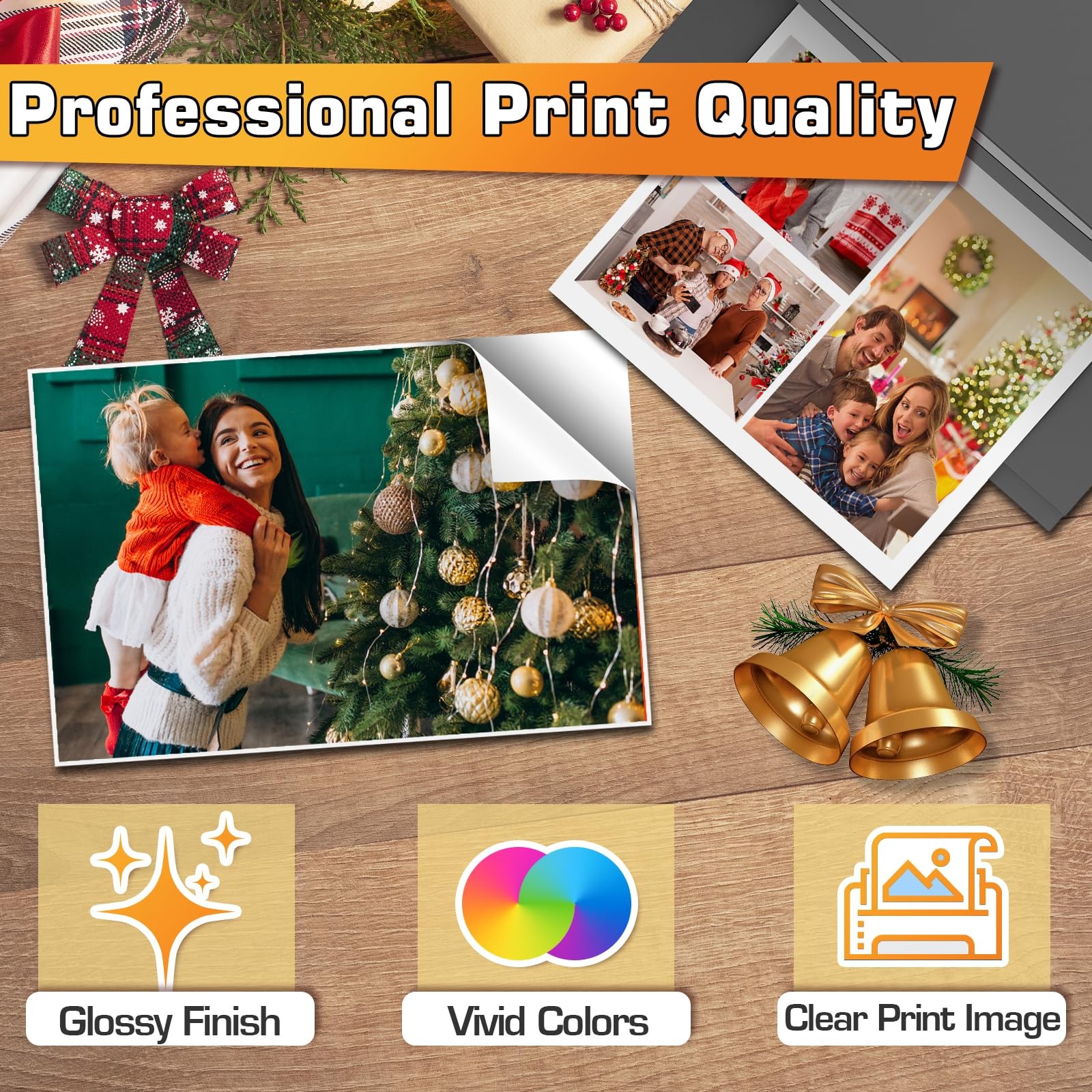 Koala 4×6 Inch Glossy Sticker Paper for Inkjet and Laser Printer, 50 Sheets W…