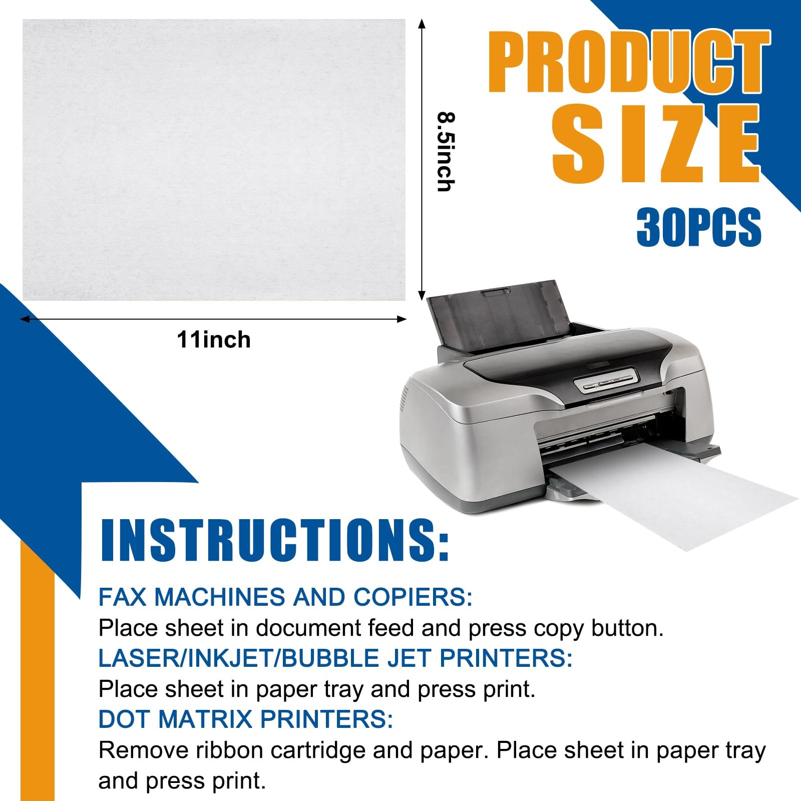 30 Pcs Printer Cleaning 8.5 x 11 Inch Scanner Cleaning Sheets Laser Printer S…
