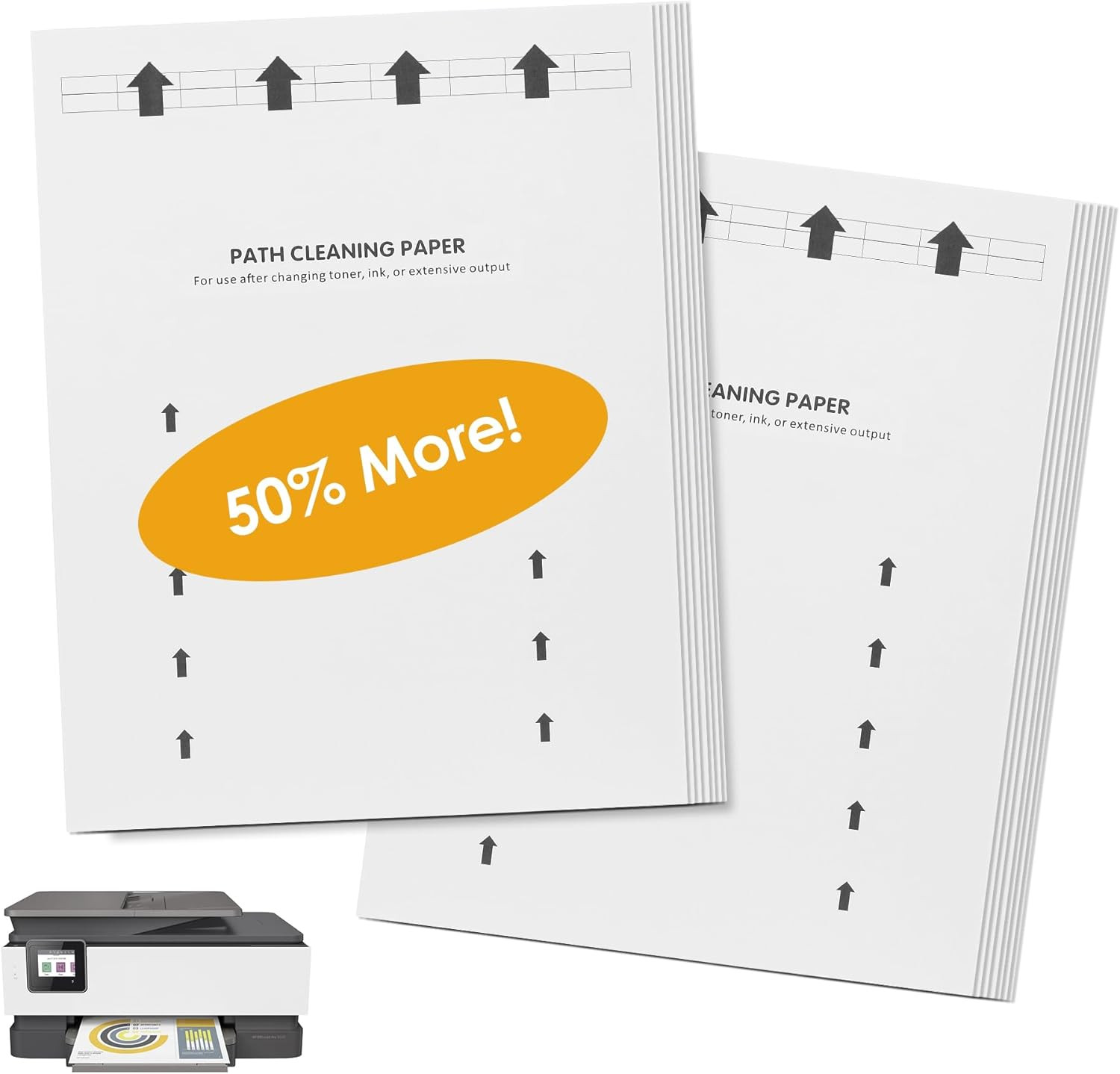 15-Pack Letter Size Printer Cleaning Sheets for Laser and Inkjet Copier Fax Roll