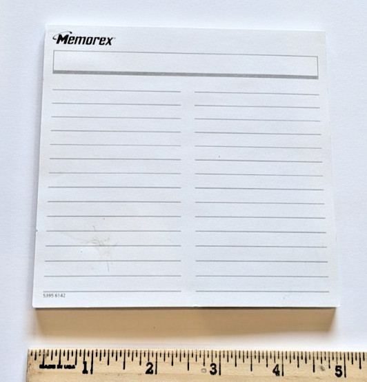 Memorex Pad of Paper 50 sheets Lined Note FUN Conversation Piece & Collectible