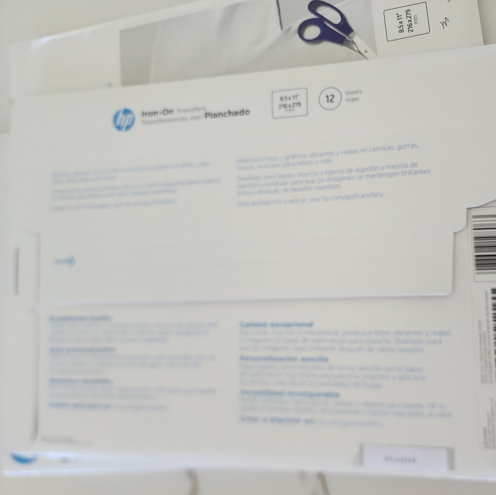 HP Inkjet Iron-on Transfers – 12 Sheets – 8-1/2″ x 11″ lot of 3