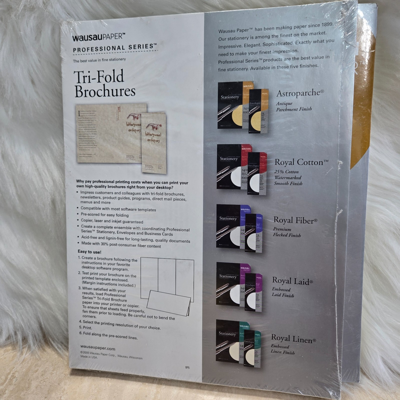 NEW Wausau Tri-Fold Brochure Professional Paper Matte 100 Sheets 8.5”x11” 65 lb