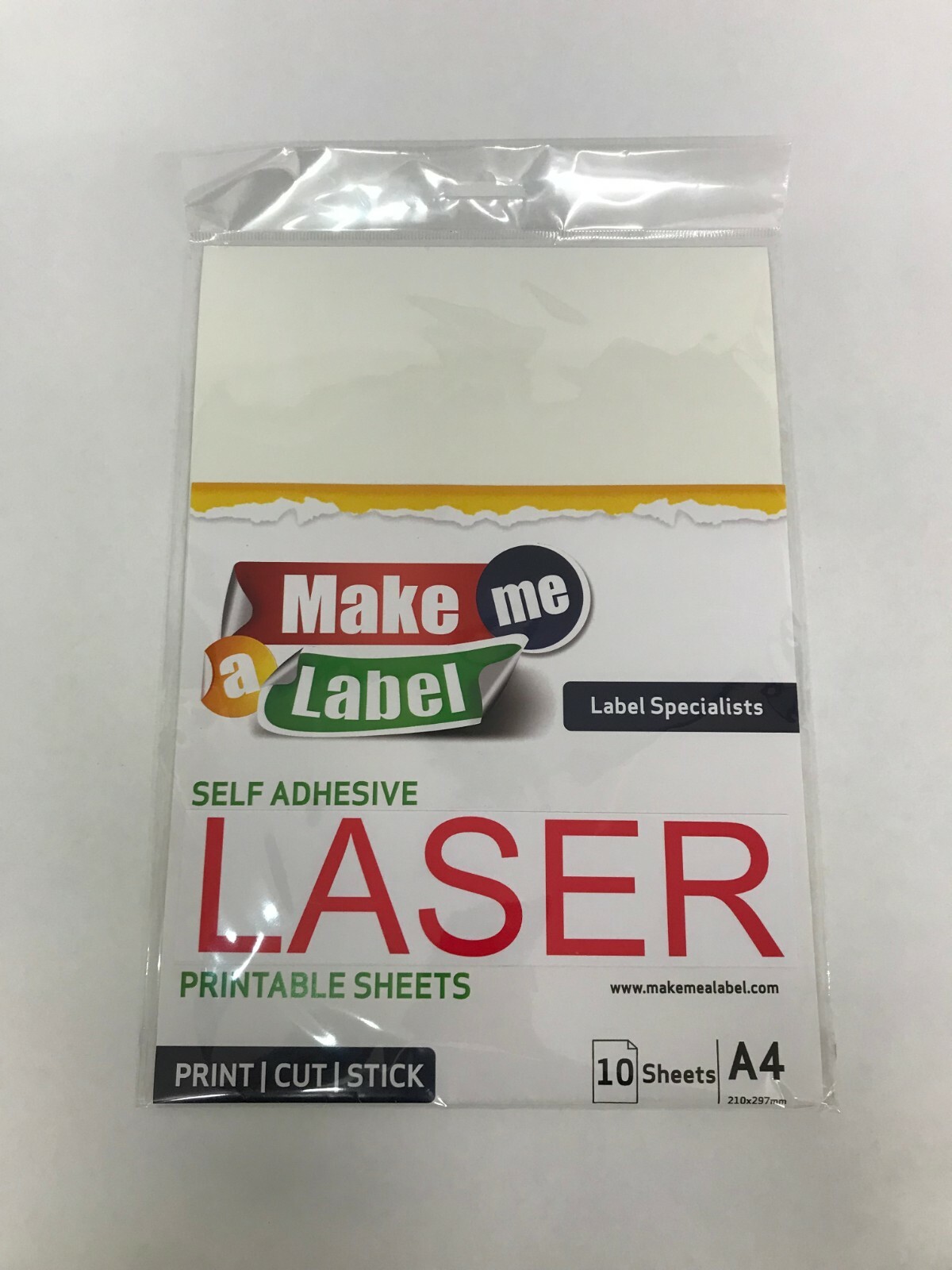 10 A4 Transparent / CLEAR LASER Printable SPLASH PROOF Sticker Sheets