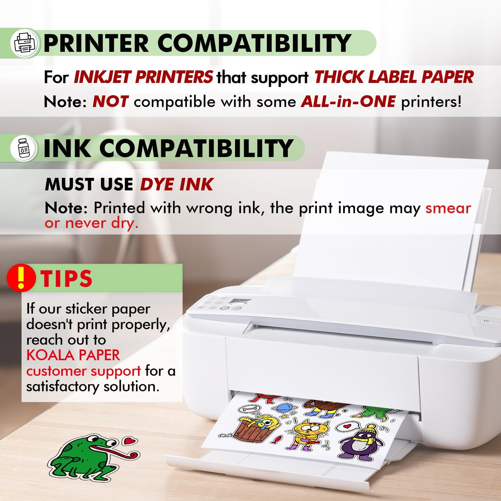 95% Clear Sticker Paper for Inkjet Printer – Waterproof Printable Vinyl Stick…
