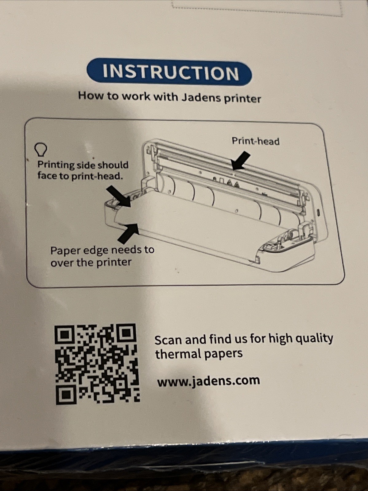 JADENS US Letter Size Quick-Dry Thermal Printer Paper 4 Rolls, Quick-dry