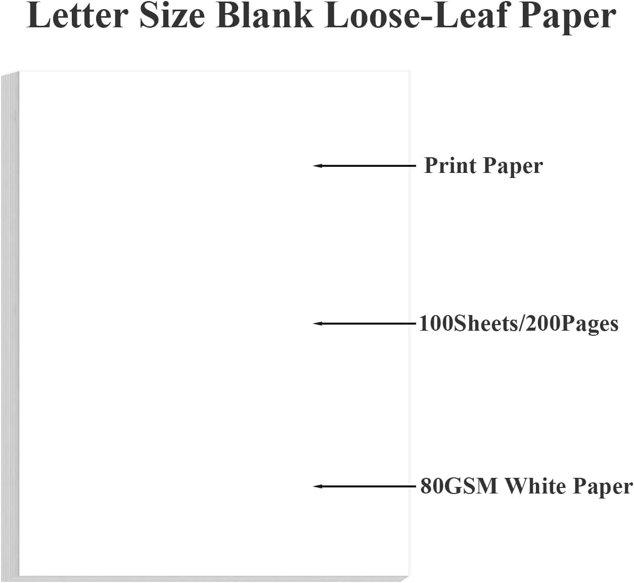 High-Quality Unpunched 8.5″ x 11″ Printer Paper – 100 Sheets for Organizers