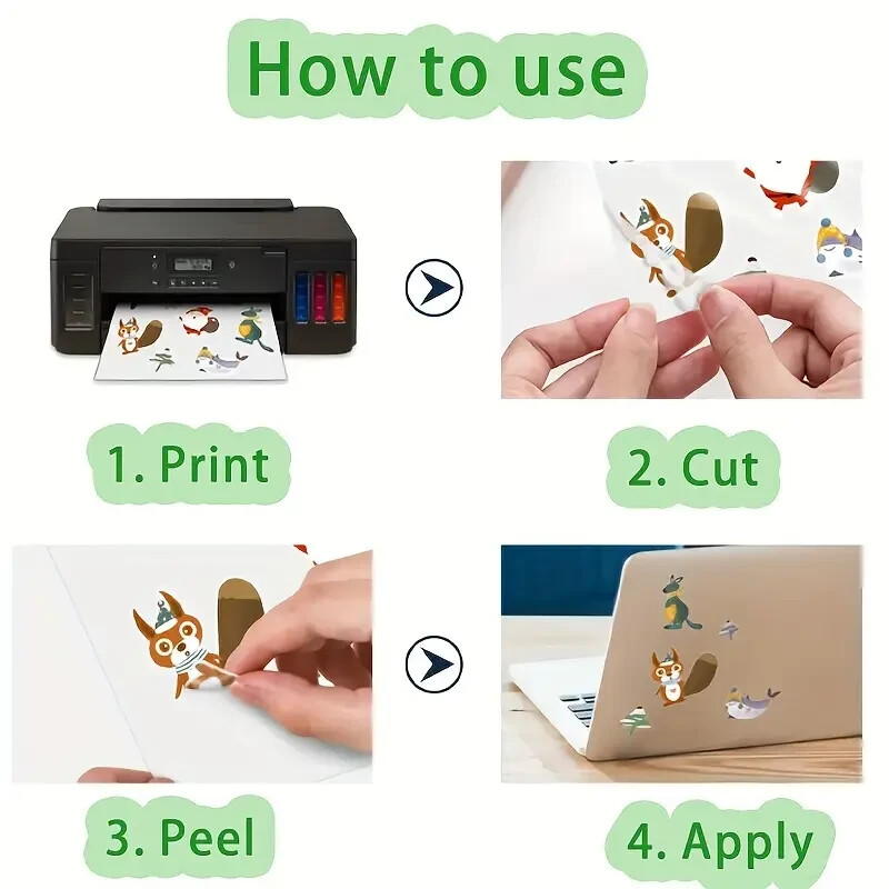 Clear Glossy Self Adhesive A4 Sticker Paper/Label for Inkjet & laser