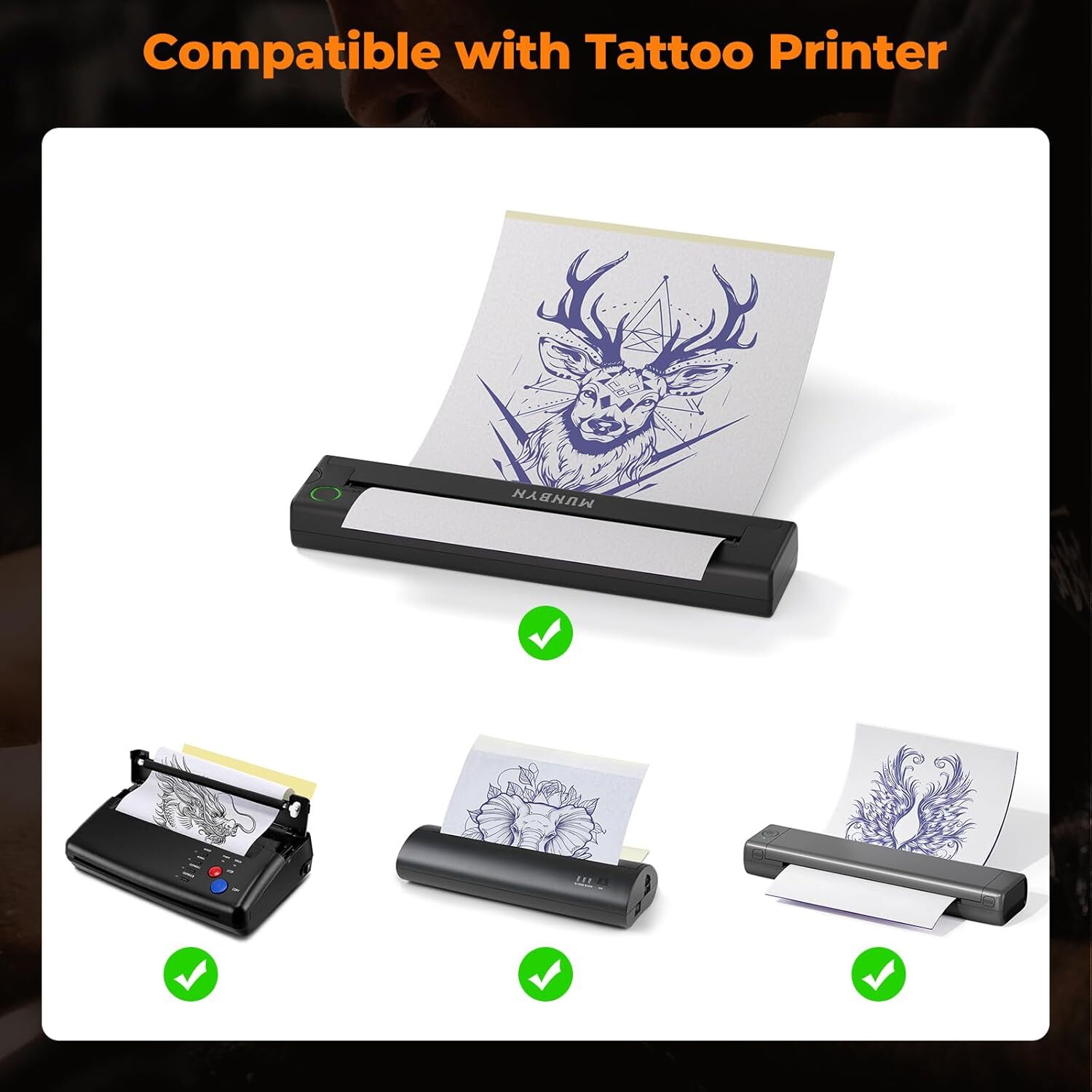 100PCS Tattoo Transfer Paper Stencil Carbon Thermal Tracing Hectograph Sheets
