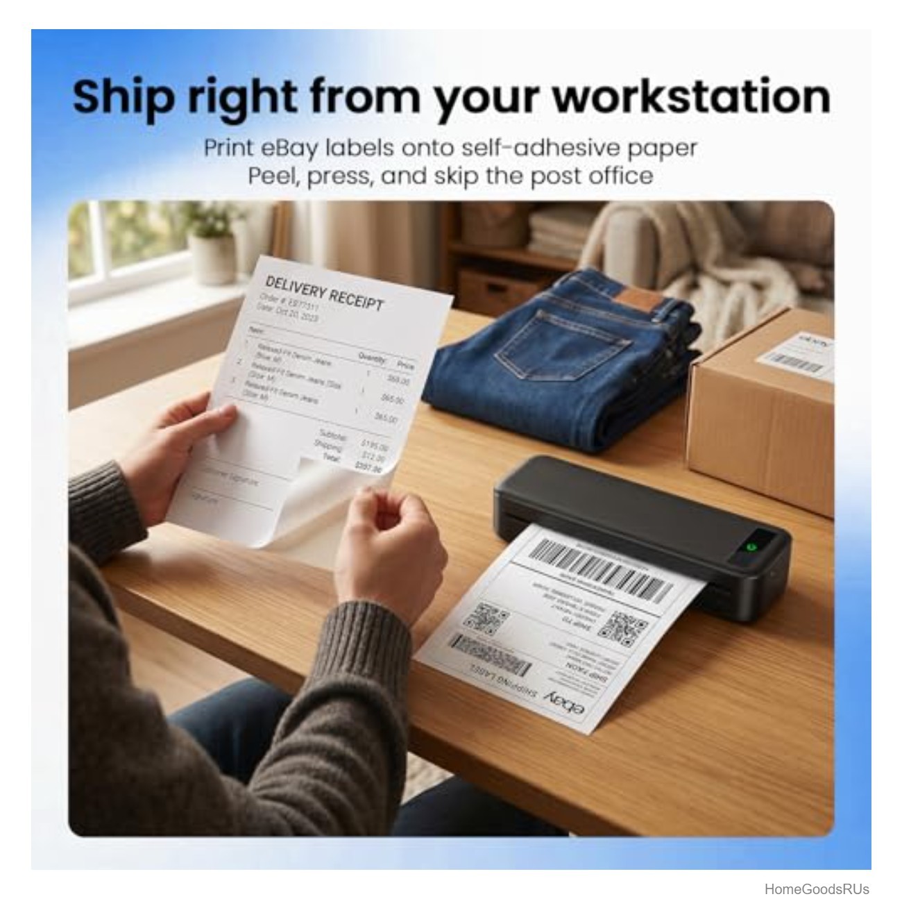 Adhesive Thermal Paper 8.5×11 Letter Size 100 Sheets Peel and Stick Shipping