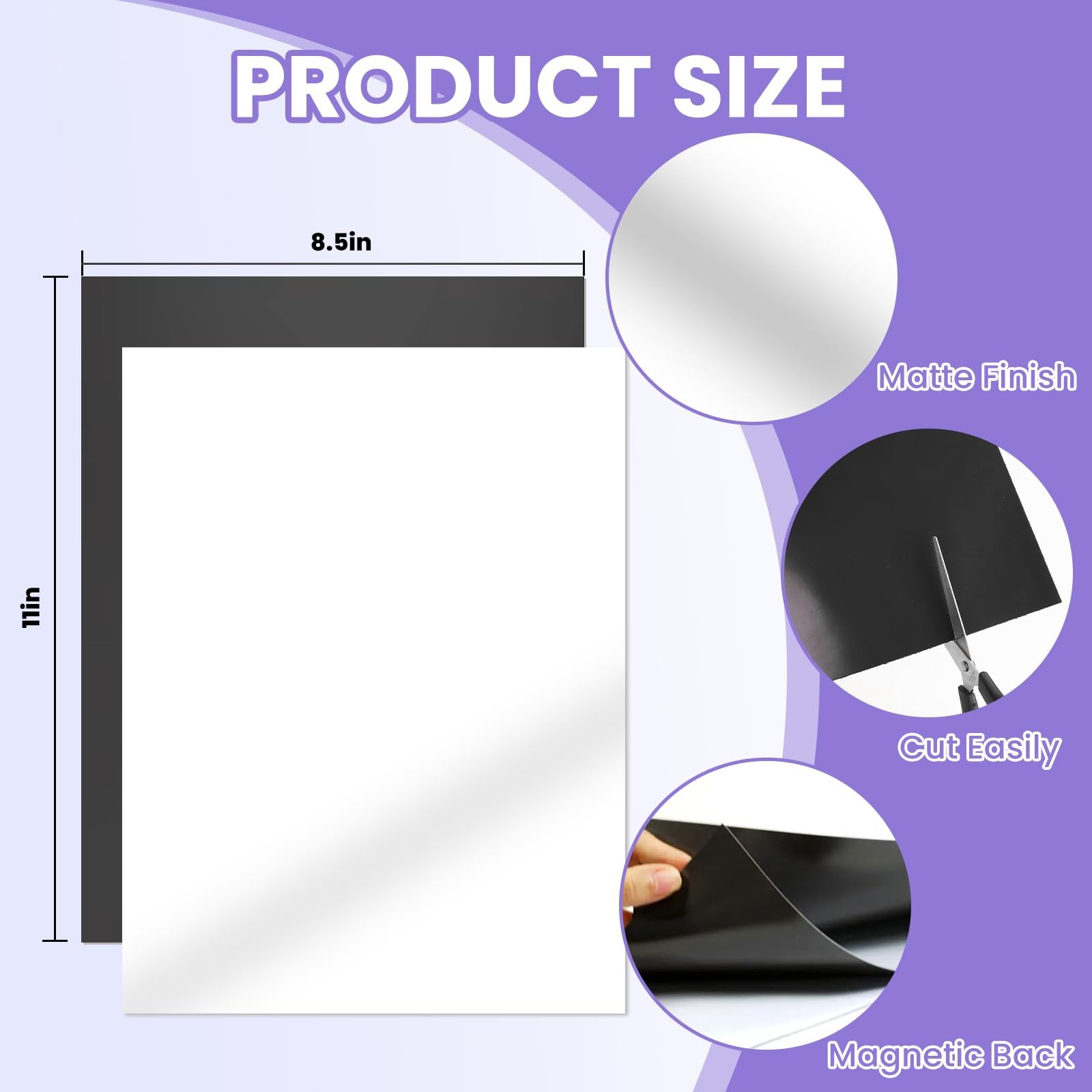 Printable Magnetic Sheets 8.5×11 Inches Matte Magnet Paper Sheet 24 Pcs Non A…