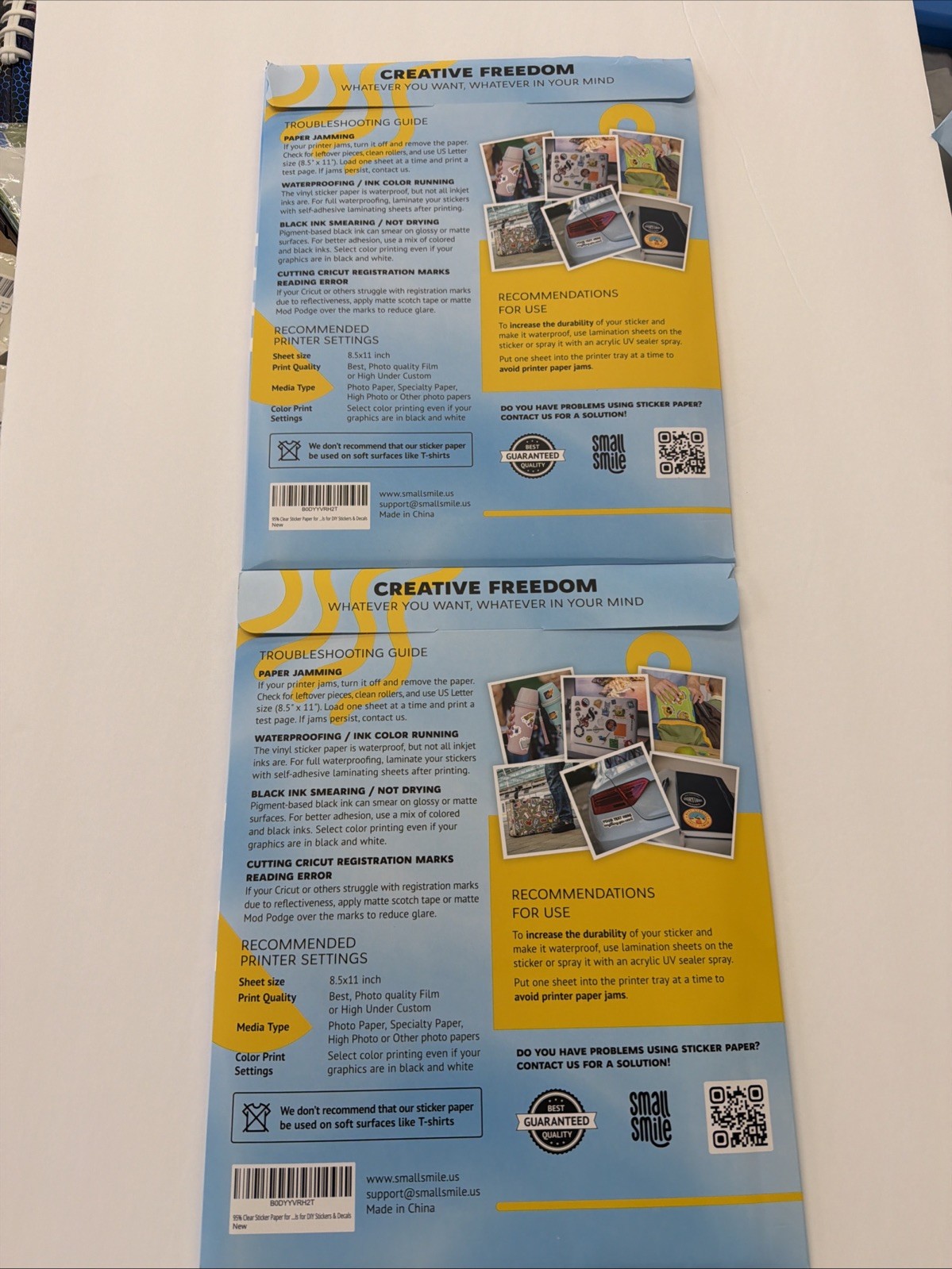 95% Clear Sticker Paper for Inkjet Printer and Laser – 40 Sheets,