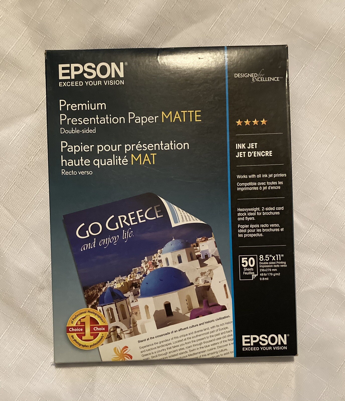 Epson Premium Presentation Paper MATTE Double-Sided 50 Sheets 8.5”x11” Ink Jet