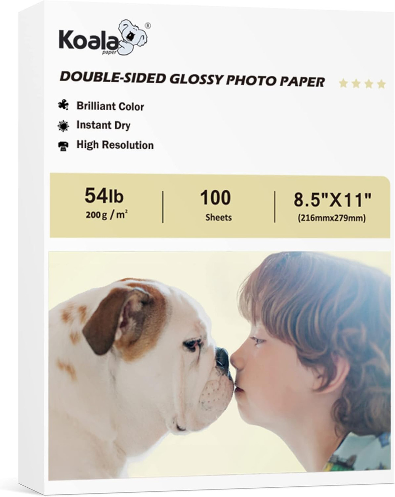 Double Sided Glossy Photo Paper 8.5×11 200gsm Inkjet Compatible for Printing