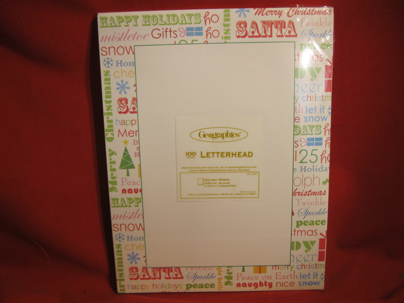 Geographics Letterhead Holiday Words Christmas 100 Count 24/60 LBS 8 1/2″ x 11″