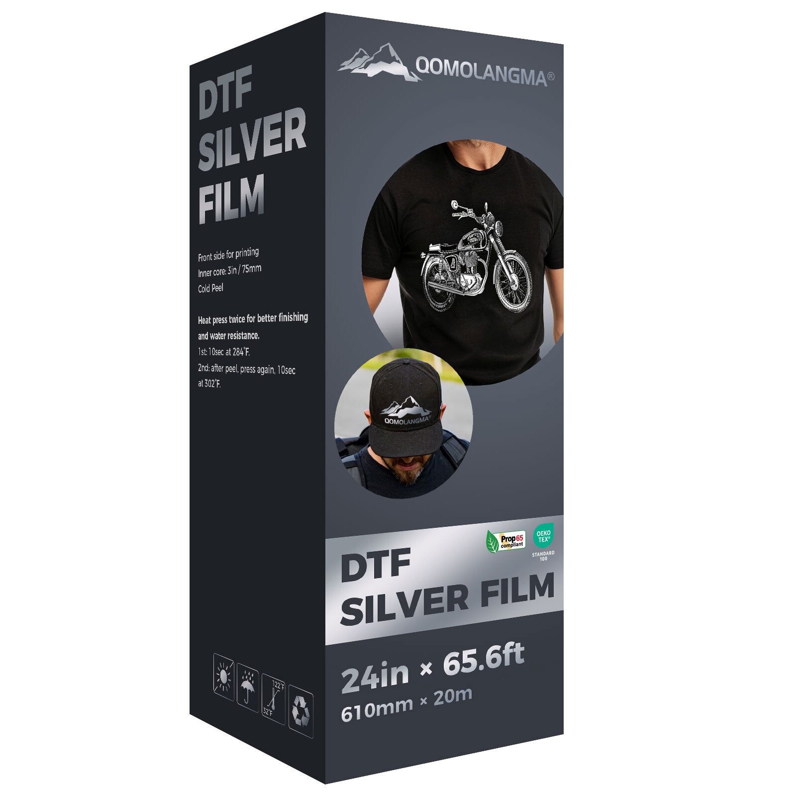 24in x 65.6ft DTF Gold / Silver Foil Film Roll, DTF FILM Roll Cold Peel