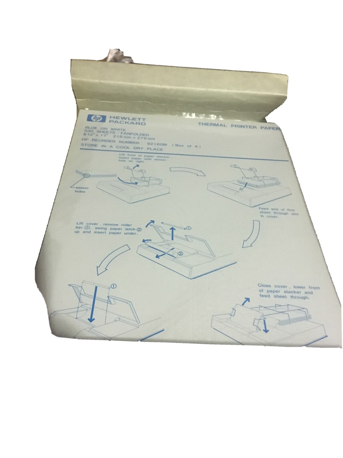 NEW HP Thermal Printer Paper Ream 92160M RARE VINTAGE OEM NOS Blue on white 330