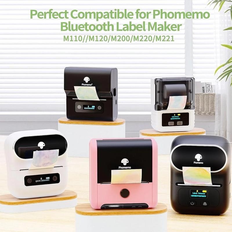 Etiquetas Térmicas para Phomemo M110 – 40×30 mm, Azul, Rosa y Caqui