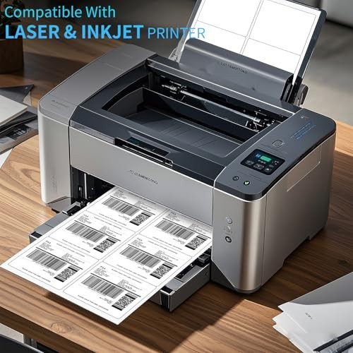 Printable Sticker Paper, 3-1/3″ x 4″ Shipping Address 500 Sheets / 3000 Labels
