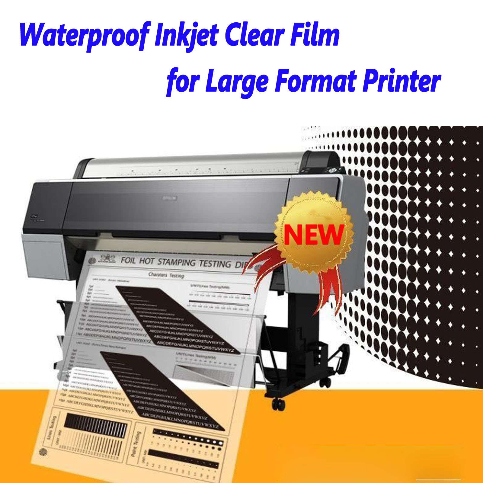 54 IN X 100 FT，1 Roll，Waterproof Inkjet Transparency Positive Film Paper
