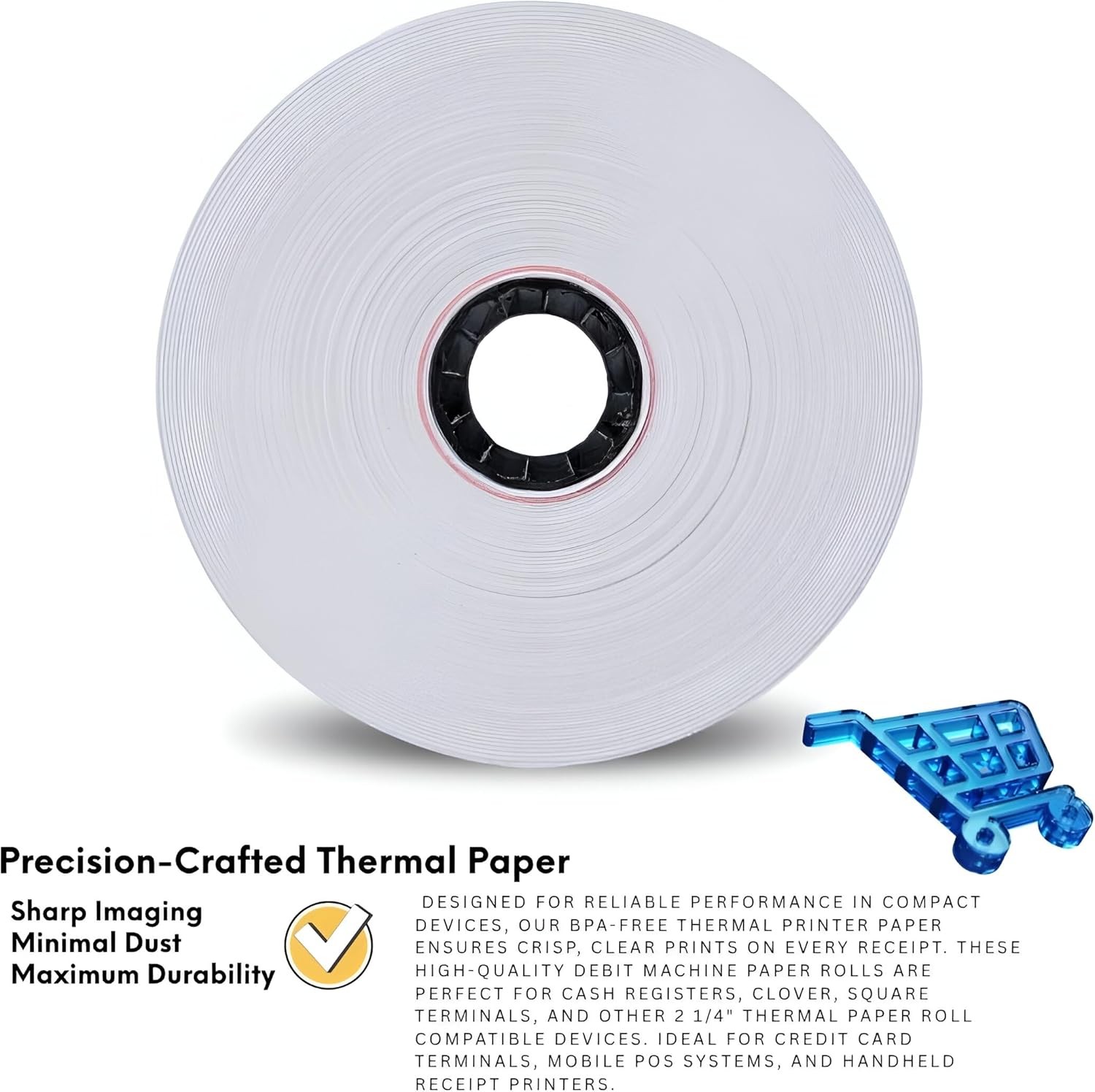 (20 Rolls) 3 1/8 x 200ft’ Thermal Paper Rolls BPA-Free 80mm white
