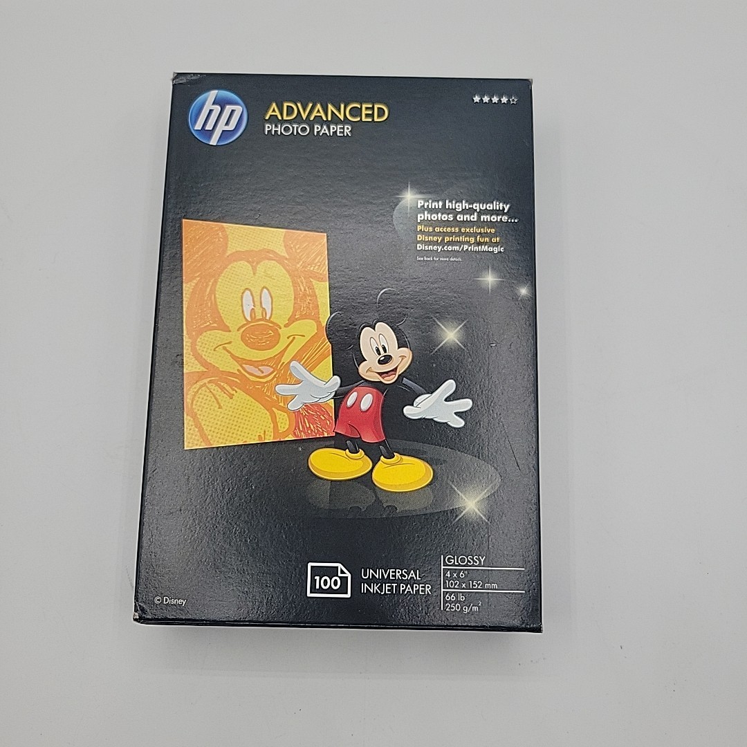 Mickey Mouse HP Advanced Glossy Inkjet Photo Paper 100 Sheets 4 x 6″ NEW