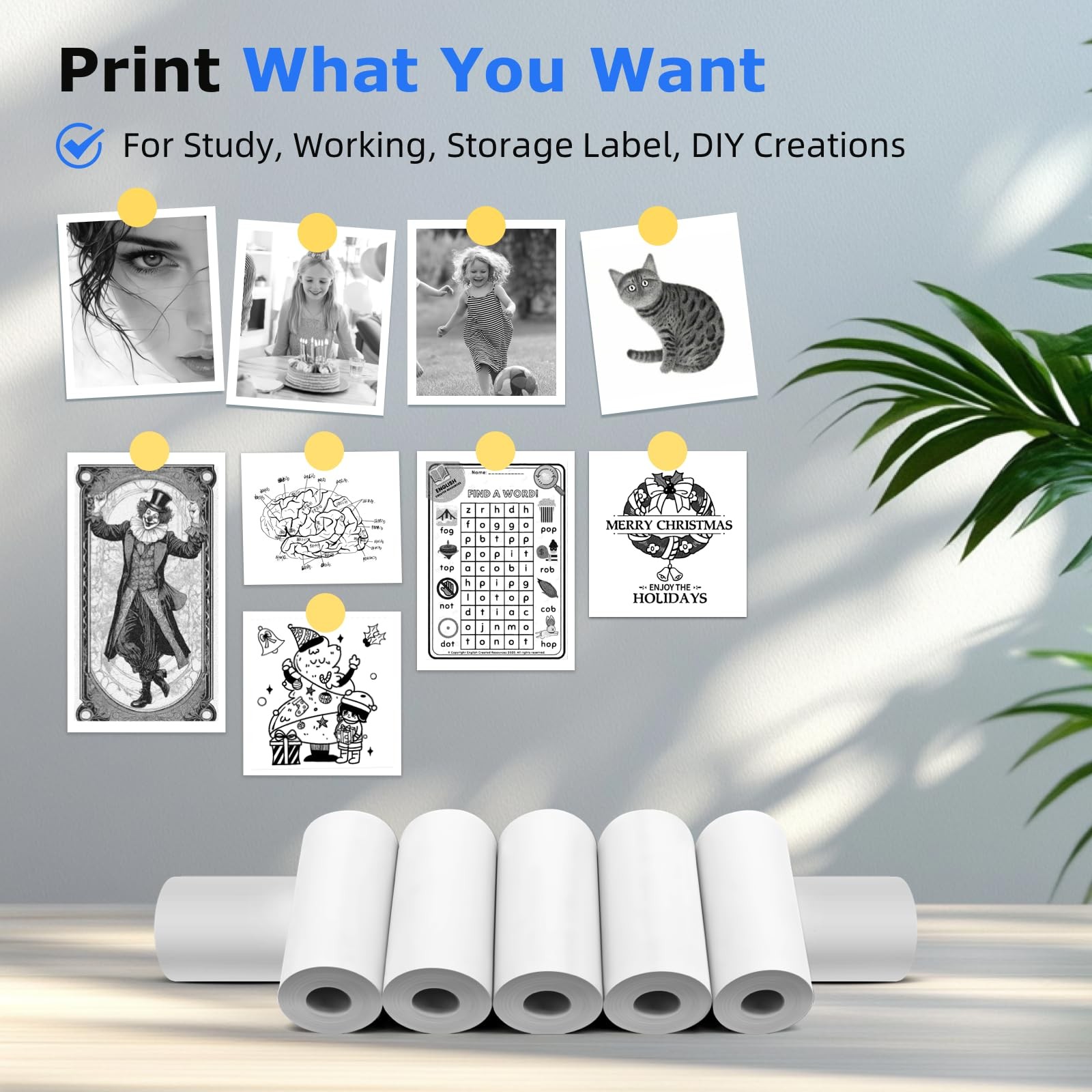 Thermal printing Paper P01 5 Rolls for Most Instant Print Cameras, DIY, graph…