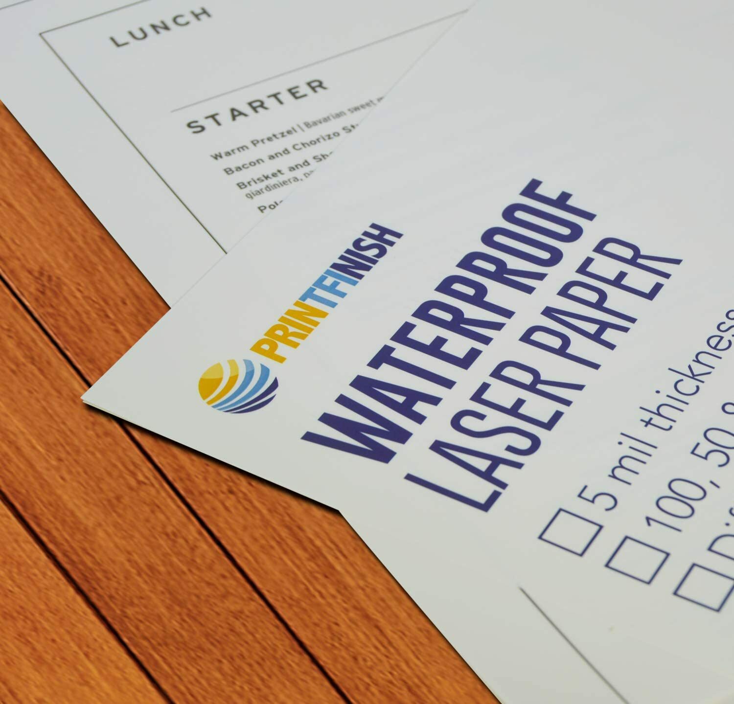 Weatherproof Laser Printer Paper, White, 100 Sheet Pack – Laser Matte Opaque