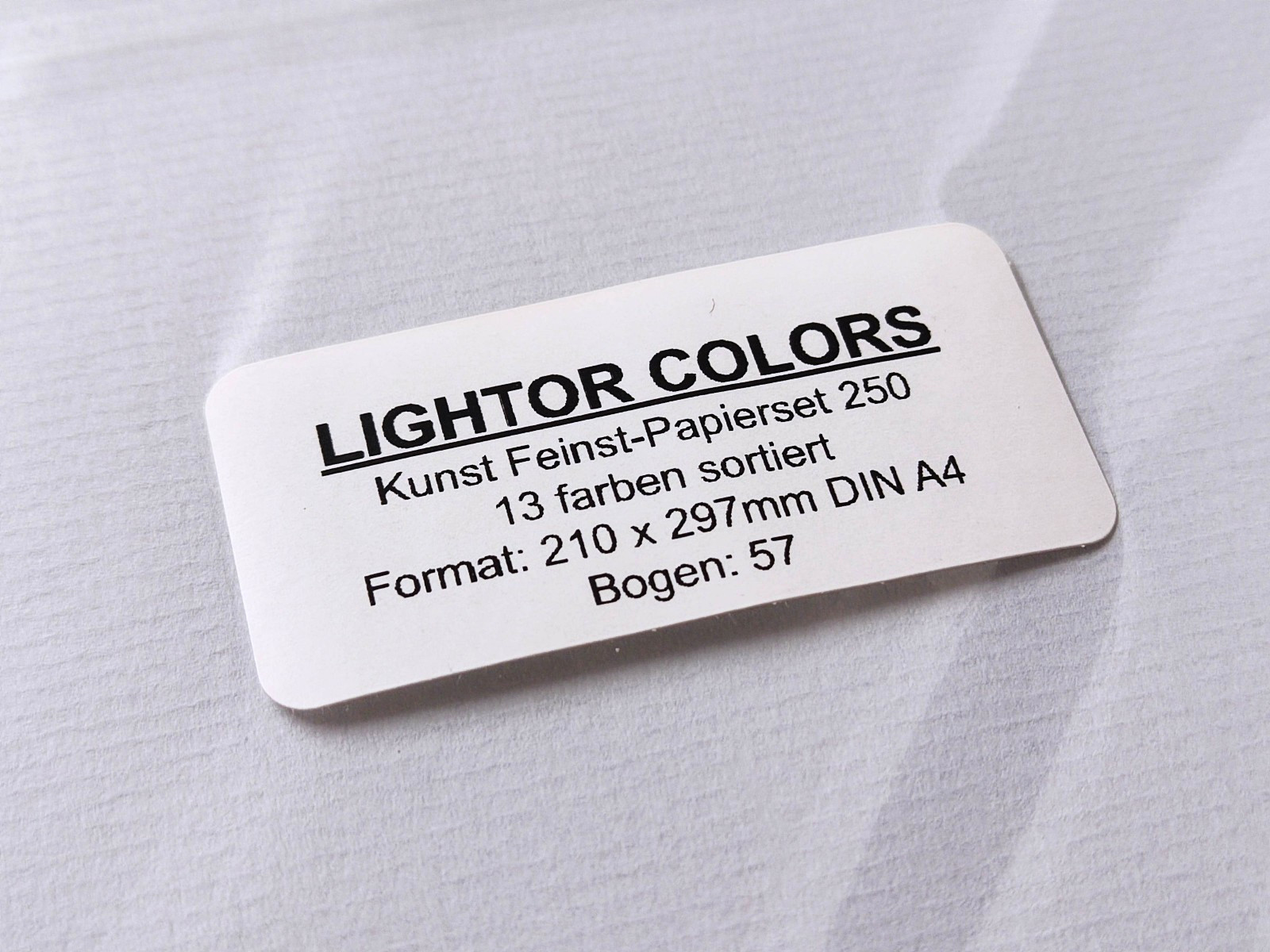 57 Blatt LIGHTOR 13 Colors sortiert feinstpapier für Kunst & Bastel DIN A4 250g