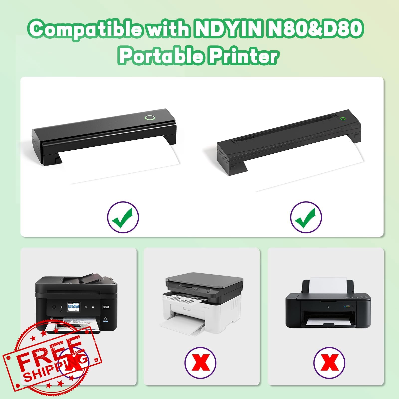 NDYIN Thermal Printer Paper 8.5x11in 100 Sheets