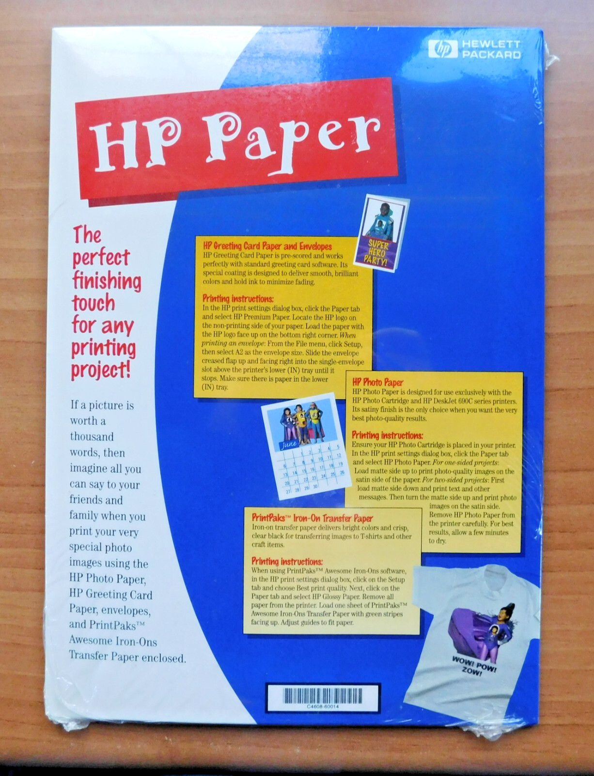 HP HEWLETT PACKARD PICTURE PAPER SET GREETING CARD IRON-ONS