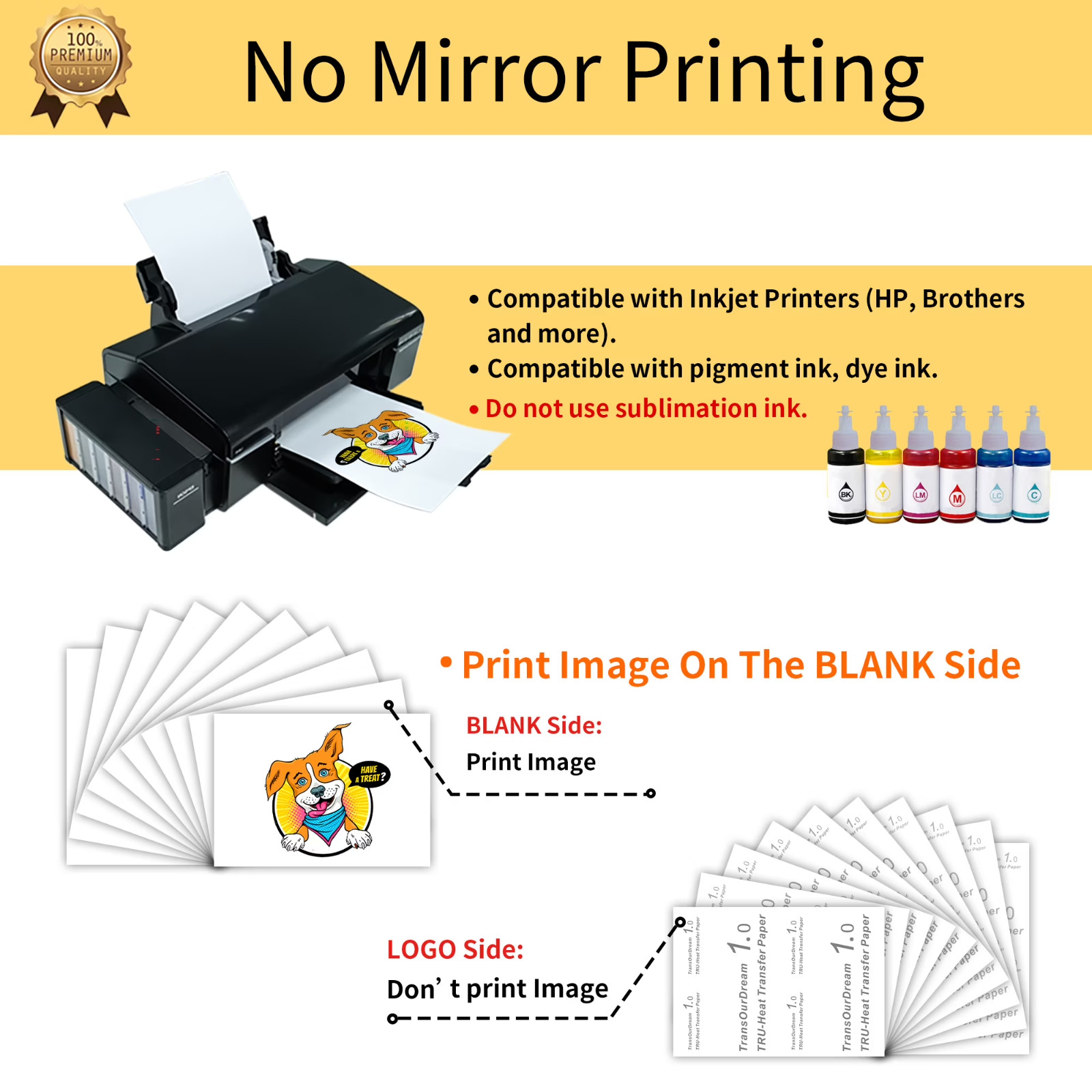 Inkjet Printable Heat Transfer Paper Dark+Light+GITD+Glitter T-Shirt 20 Sheets