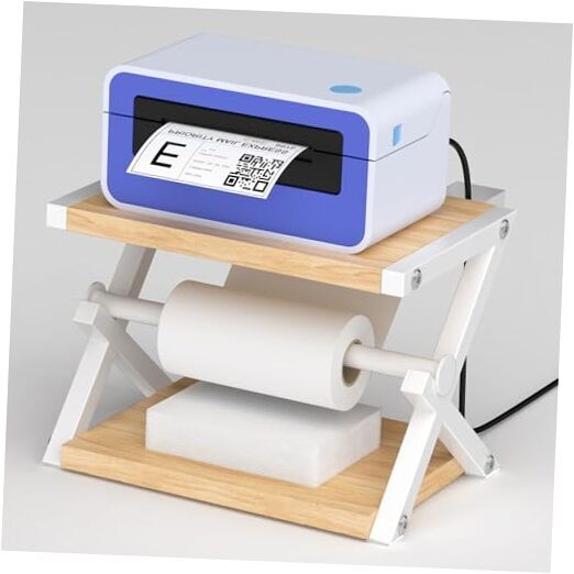 Label Holder for Rolls and Fan-Fold Labels, Thermal Shipping Beige + White