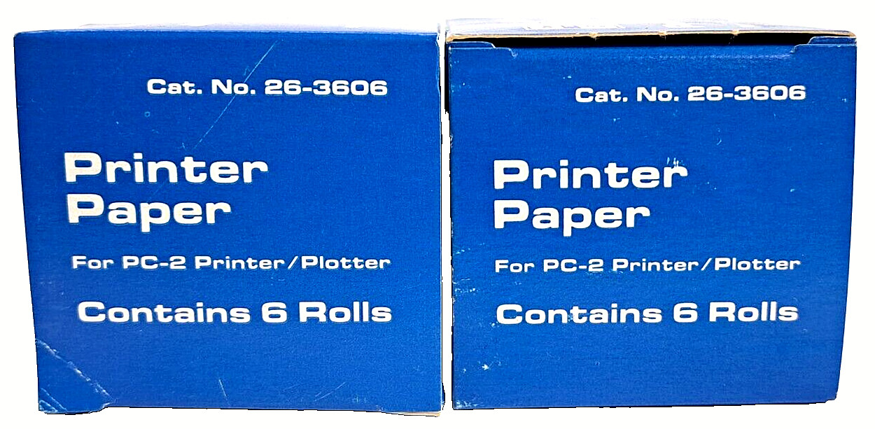 RADIO SHACK PRINTER PAPER PC-2 PRINTER/PLOTTER CAT NO. 26-3606 **LOT OF 2**