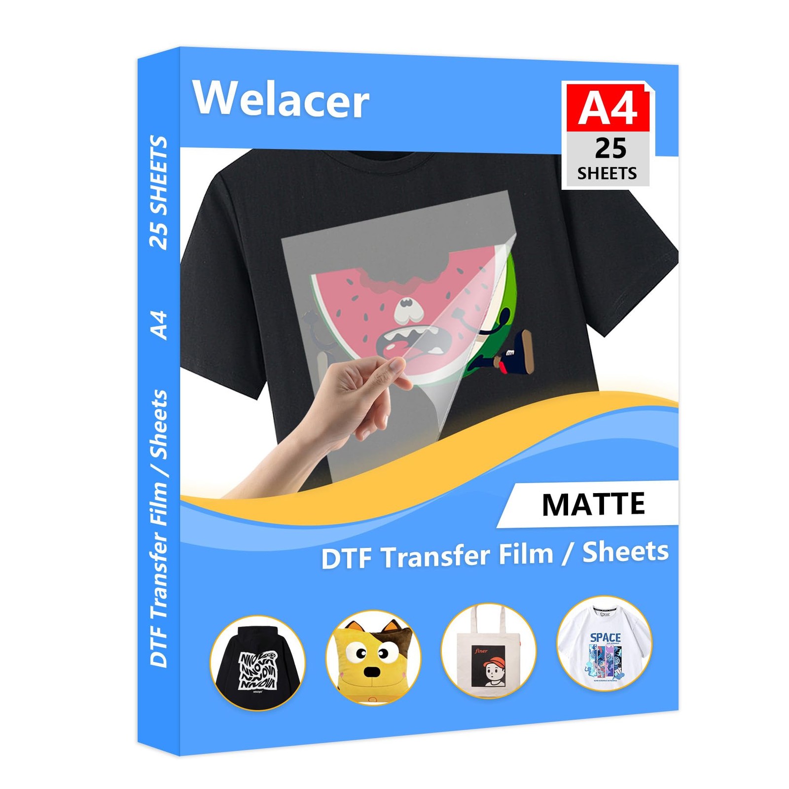 25 Sheets DTF Transfer Film Paper A4 Double Sided Thick Clear PET Sheets